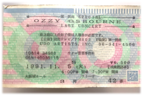 オジー・オズボーンのコンサートチケット画像